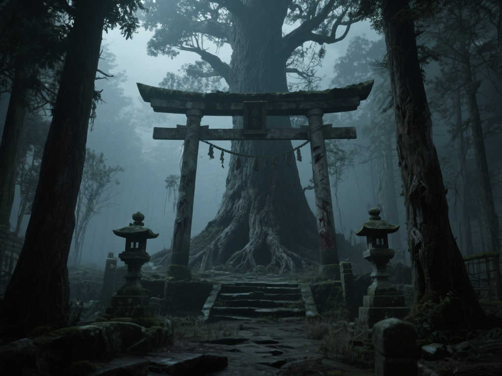 《寂静岭f》“千年杉神社”揭秘：荒凉巨树的诡异氛围！